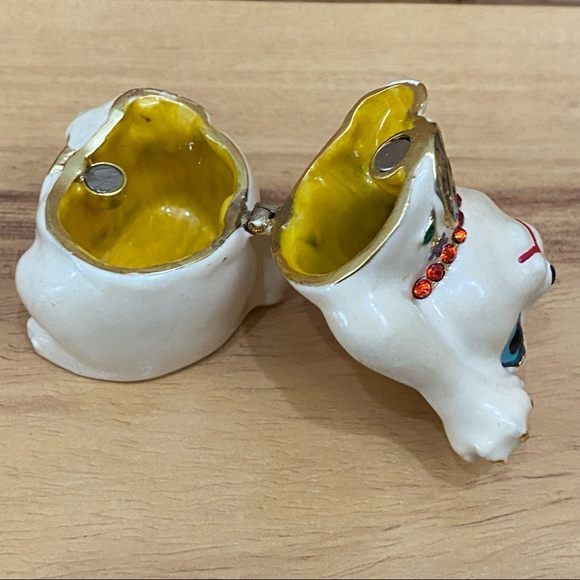 Objet d Art Form Work of Art Asian Lucky Cat Fortune Cat Enamel Trinket Box - Picture 8 of 11